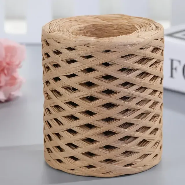 Fios de Palha Natural para Tricô e DIY: 200m de Raffia para Chapéus de Praia e Bolsas, Lançamento em Alta e Feito à Mão