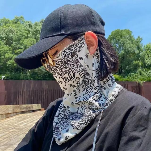 Máscara Protetora Solar Estilo Punk para Rosto e Pescoço - Proteção UV, Bandana para Ciclismo e Esportes ao Ar Livre, Moda Verão para Homens e Mulheres