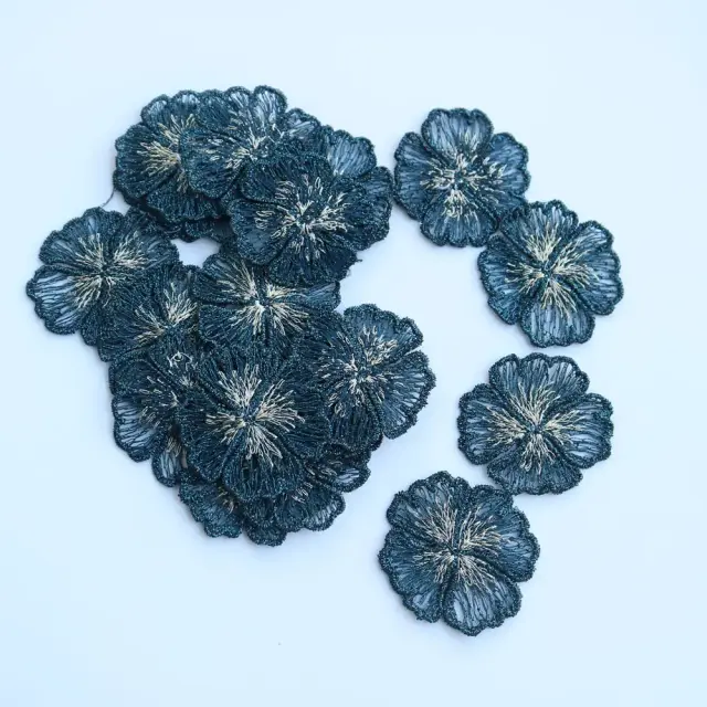 20 Peças de Suprimentos de Bordado Floral para Artesanato e Decoração de Vestuário e Acessórios