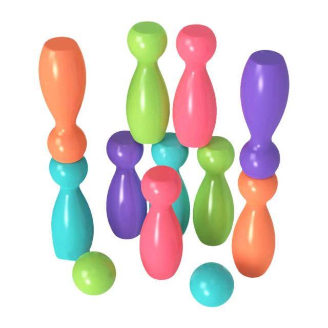 Conjunto de Boliche Infantil Colorido para Família - 10 Pinos