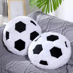 Travesseiro de pelúcia de futebol criativo, almofada de leque, almofada de futebol de namorado, decoração de casa, fã de esportes, presente de ano novo - decoração - Image 1