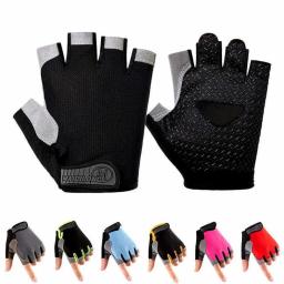 Luvas de ginástica sem dedos para mulheres, homens, ciclismo, motocicleta, levantamento de peso, fitness, bmx, mtb, acessórios de bicicleta - Image 1
