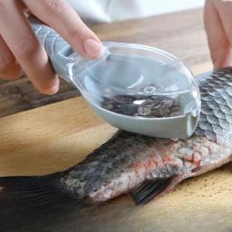 Grade de escala de peixe raspador ferramenta de limpeza de peixe com capa raspador cozinha doméstica cozinhar acessórios de pesca da carpa - Image 1