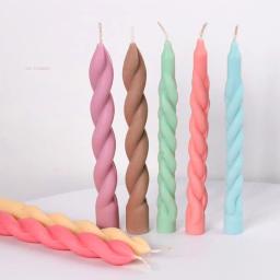 Silicone Espiral Longo Pólo Vela Molde, Geometria DIY, Vela Redonda Fazendo, Resina Soap Mold, Presentes Artesanais, Decoração de Casa, Romântico - Image 2