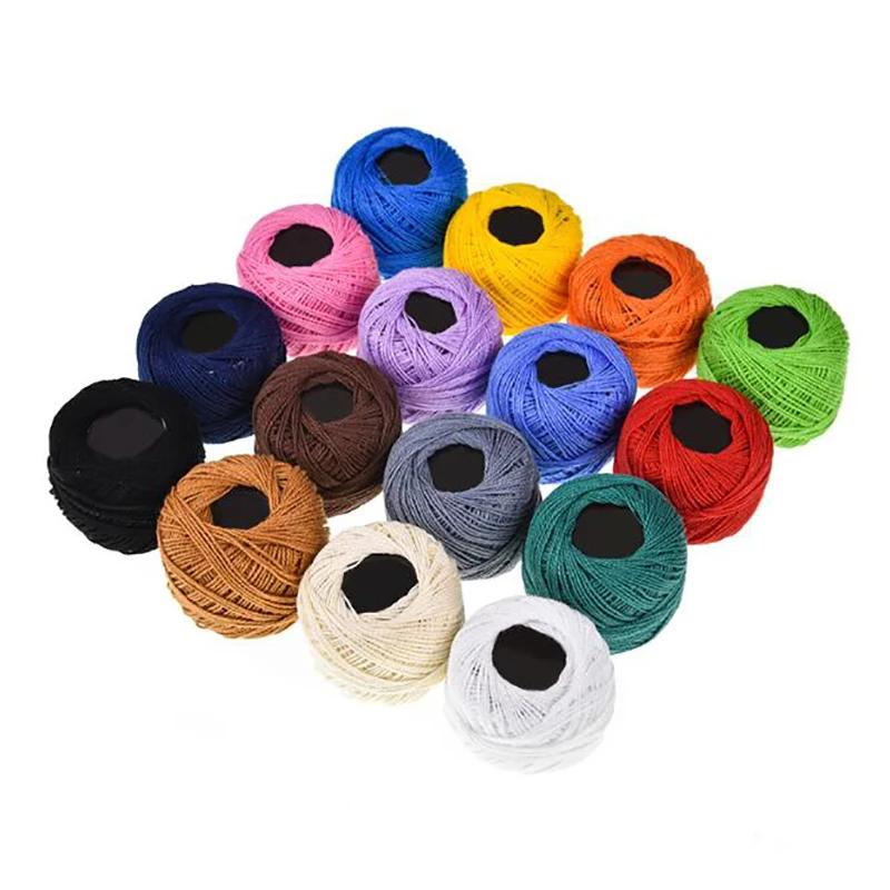 Meadas de fio de algodão para bordado, 16 cores, semelhantes a dmc, diy, diy, linha ecológica - Image 1