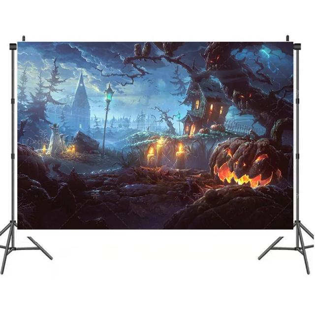 Decoração de Halloween: Banner Fotográfico e Acessórios para Festa