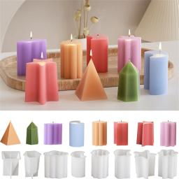 Molde De Vela Cilíndrica De Silicone, Velas Perfumadas Artesanais, Moldes De Artesanato De Sabão, Gesso De Resina, Fabricação De DIY, Decoração De Jantar Em Casa, Estrela e Lua - Image 2
