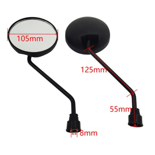 Espelho Reverso Retrovisor Universal para Scooter Elétrica, Moto e Harley com Rosca de 8mm
