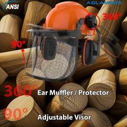 Capacete de segurança multifuncional com chapéu duro, malha de aço protetora, proteção facial, cortador de grama, equipamento protetor, capacete florestal CE - Image 4