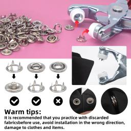 Metal Snap Buttons Anéis com Alicatador, Press Tool Kit para Costura de Roupas, 50 Conjuntos - Image 2