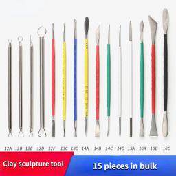 Ferramenta De Escultura De Argila De Cerâmica, Faca De Escultura Fina, Cerâmica DIY Cerâmica Cerâmica, Suprimentos Manuais, Em Massa, 15 Pcs - Image 1