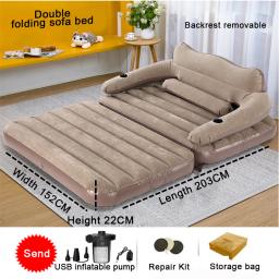 Acampamento 2 pessoa colchão de ar dos desenhos animados voltar colchão casa quarto cama de ar colchão inflável com bomba elétrica preguiçoso sofá cama - Image 3