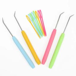 Knitting Crochet Hook Kit, Bent Hooks Acessórios, Picking Needle, Conjunto de agulhas de costura, Plástico, 2 Pcs - Image 5