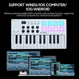 M-VAVE-Mini Teclado Portátil MIDI Control, USB, 25 Teclas, Controlador com 25 Velocity, Teclas Sensíveis, 8 RGB Retroiluminado - Image 6