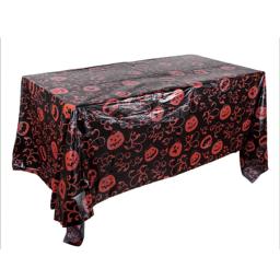 Toalha de mesa de halloween abóbora outono crânio impressão plásticos retalhos costura vestido cortina suprimentos do feriado decoração de halloween - Image 3