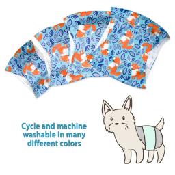 Fralda de cachorro anti mancha, calça menstrual leve com estampa dos desenhos animados, barriga elástica lavável para pet, envoltórios masculinos para cães - Image 2