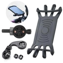 Bicicleta celular titular com Silicone Strap, suporte de ciclismo, suporte do telefone da motocicleta, Garmin cronômetro Interface - Image 1