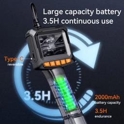 Câmera industrial do endoscópio, câmera de esgoto com 8LEDs, lente simples ou dupla, IP67 impermeável, inspeção do carro, HD1080P, 2,4" - Image 5