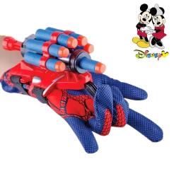 Disney spiderman figura brinquedo crianças plástico cosplay luva lançador conjunto herói lançador brinquedo de pulso halloween brinquedos engraçados menino presente - Image 1