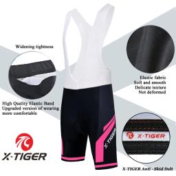 X-tiger conjunto de ciclismo feminino babador verão manga curta terno anti-uv roupas de bicicleta de secagem rápida camisa de montanha roupas femininas - Image 4