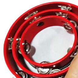 Pandeiro portátil fileira única, tamborim com sinos metal, percussão manual para adultos, festa igreja, dropship - Image 5