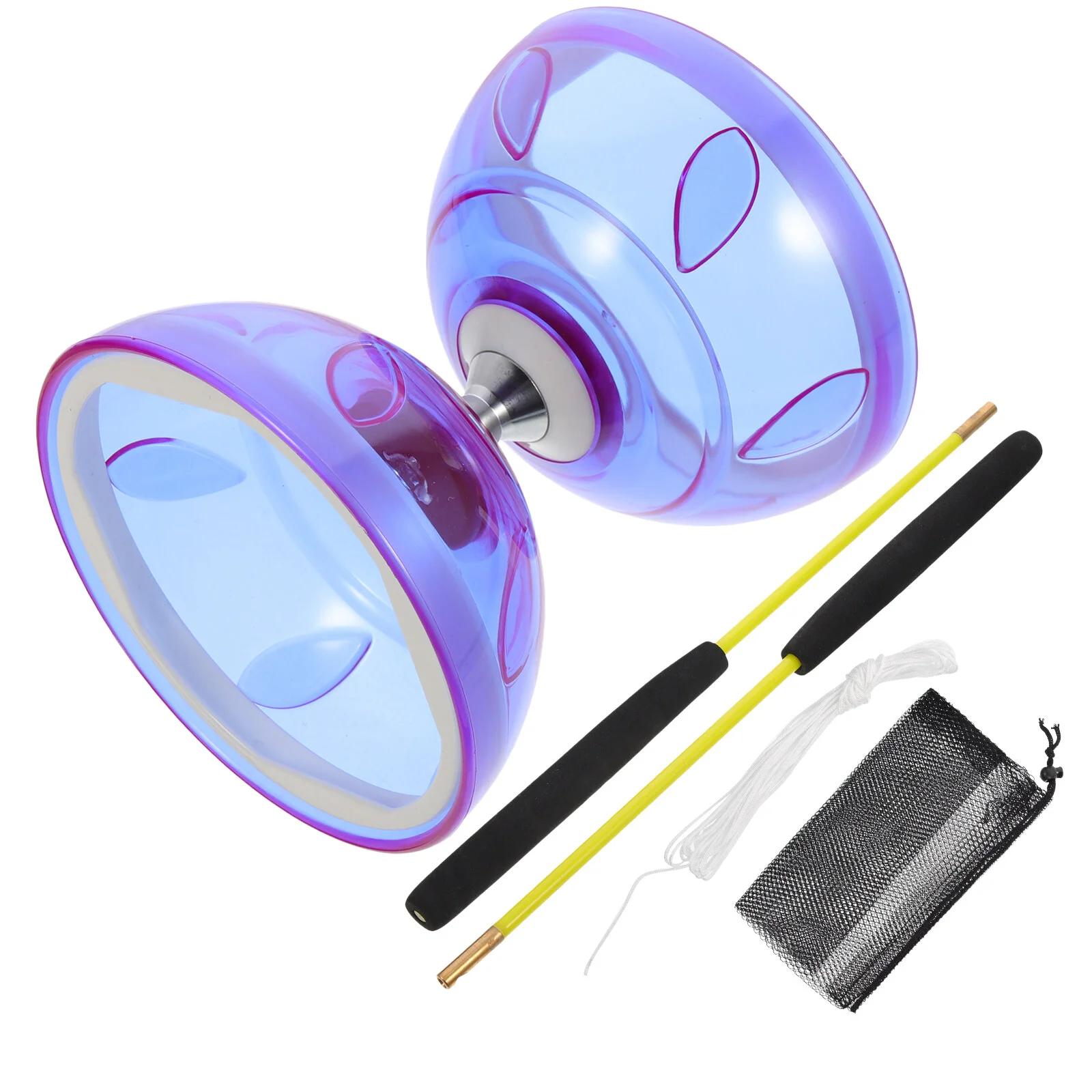 Diabolo Triplo Rolamento Kids Diabolo com Varas de Alumínio e Cordas Malabarismo Chinês para Fitness - Image 1
