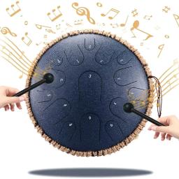 Pequeno aço língua tambor, percussão profissional, instrumento de música, tambor para meditação e cura dom, tambores de 15 tons, 14 em - Image 2
