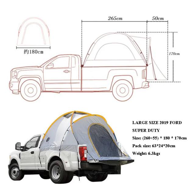 Barraca de Caminhonete Universal Impermeável para Acampamento Outdoor 200cm