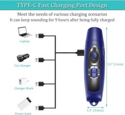 Apito Eletrônico com Luz, Carregamento USB, Alto Volume, Esportes, Árbitro, Tráfego, Pet Training, Exterior - Image 4