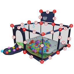 IMBABY-Playpens De Espuma Quadrada Para Bebê, Home Playground, Barreira De Segurança, Park Balls, Cerca De Segurança Para Crianças, 128x128cm - Image 5