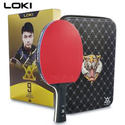 Raquete de tênis de mesa loki 9 estrelas profissional 5 + 2 remo de pingue-pongue de carbono 6/7/8/9 estrelas ultra ofensiva com borrachas pegajosas - Image 1