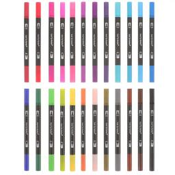 Double Ended Desenho Marcador Pen, Ponta de feltro fino, Marcadores de tinta, Kit para Journaling, Bicicletas, Adultos, 24 Pcs - Image 1