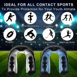 Esportes protetor bucal para todos os jovens e adultos, futebol protetor bucal, futebol, boxe, hóquei, 2pcs - Image 2