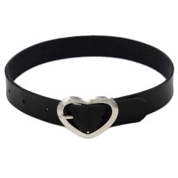 Harajuku punk rock gótico gargantilha colar feminino sexy couro do plutônio coração bloqueio chave pico colar chocker gótico cosplay acessórios - Image 6