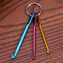 Multicolor Mini Crochet Agulhas, Alumínio Keychain, Crochet Ganchos, DIY Artesanato Ferramentas, Tricô, Tecelagem, Cabelo, 5Set, 3Pcs - Image 2