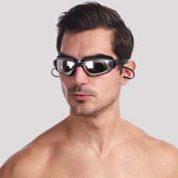 Óculos de natação miopia para homens e mulheres, óculos impermeáveis profissionais, anti-embaciamento, uv, para piscina, com tampões para os ouvidos - Image 5