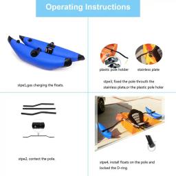 Caiaque inflável de pvc, sistema de estabilização flutuante para esportes aquáticos, caiaque com haste para braços, pesca em barco - Image 5