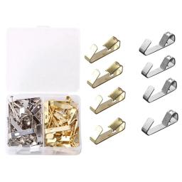 80 pçs aço metal imagem foto quadro de pintura a óleo madeira dura gancho parede sólida han imagem ferramenta de suspensão suporte de imagem de parede - Image 3