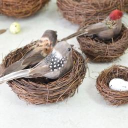 4 pçs mini pássaros artificiais de penas de pardal vívido com clipe decoração de jardim árvore enfeites de quintal ao ar livre cor aleatória - Image 5