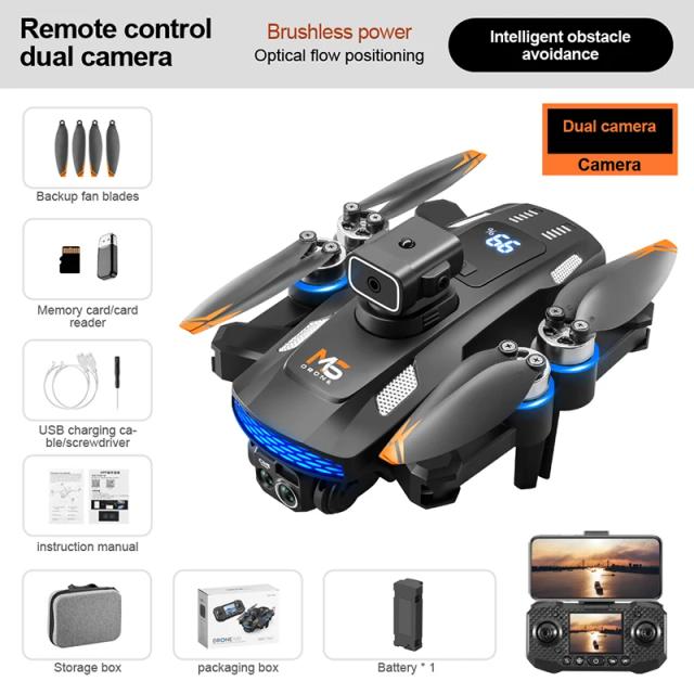 Xiaomi M6 Drone 8K HD Câmera Dupla 5G WiFi FPV Motor Brushless Evitar Obstáculos com Tela de Controle Remoto