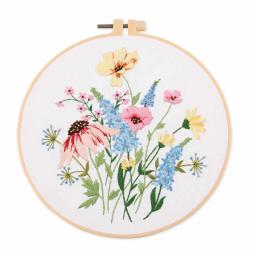 Kit Flor Bordado com Aros e Agulhas, Padrões Floral para Iniciantes, Linha Bordada e Outras Ferramentas - Image 6