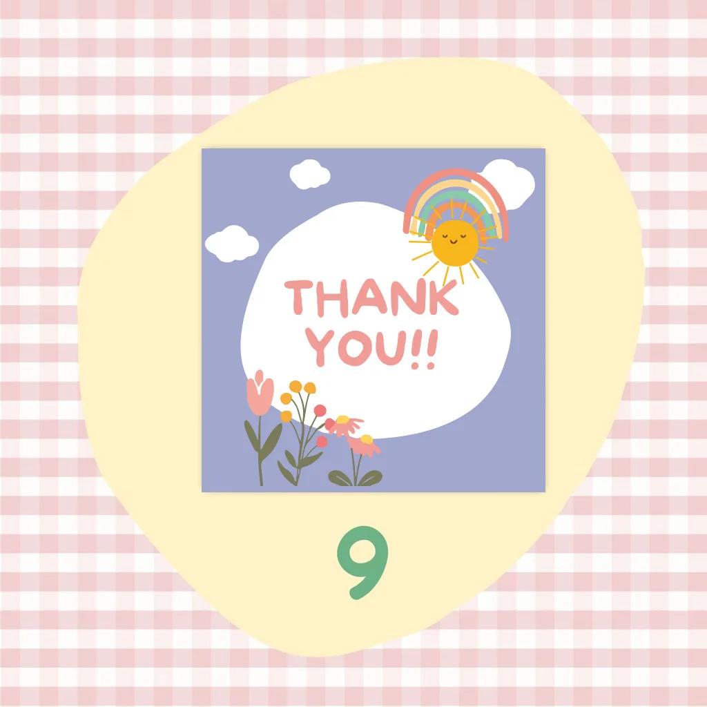 Flower Thank You Cards para Caixa de Presente, Embrulho, Cartões de Férias, Padaria, Flower Shop, Pequenas Empresas, 10-50PCs, 6x6cm - Image 1