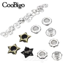 100 pçs ilhós de metal anéis kit instalador de perfuração para artesanato de couro scrapbook roupas sapatos acessório de costura estrela flor - Image 3