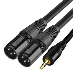 Jack para cabo de áudio XLR, TRS Stereo, macho para macho, Dual XLR Splitter, Mixer, amplificadores, 3,5mm - Image 1