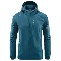 Jaqueta fina com capuz solar para homens, casacos ultraleves, corta-vento ultraleve para caminhadas, pesca, ciclismo, academia, ao ar livre, verão - Image 5