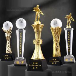 Resina Metal Cristal Troféu, Personalizado Preto Oito, Sports Awards Coleção, Decoração Para Casa, Escultura De Bilhar Troféu, 1Pc - Image 3