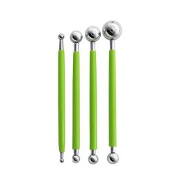 Ferramentas De Modelagem De Escultura Conjunto, Ferramentas De Argila, Pontilhando, Escultura, Dupla Acabamento, Bola De Metal, Decoração De Bolo, 4Pcs - Image 5
