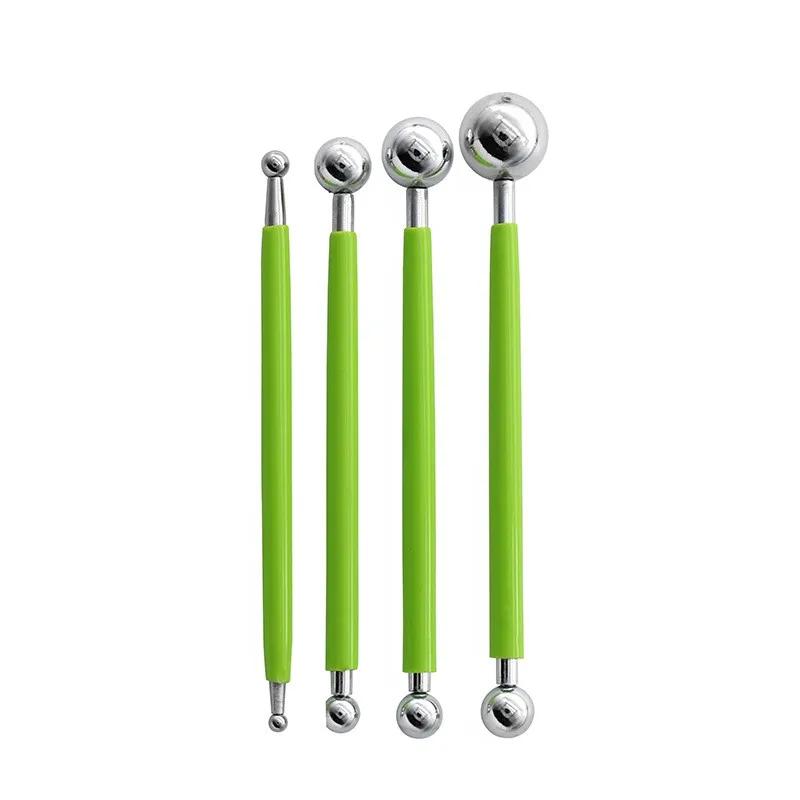 Ferramentas De Modelagem De Escultura Conjunto, Ferramentas De Argila, Pontilhando, Escultura, Dupla Acabamento, Bola De Metal, Decoração De Bolo, 4Pcs - Image 1