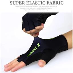 X-tiger luvas de ciclismo ao ar livre proteger mtb luvas de bicicleta lavável respirável poliéster elastano meio dedo corrida luvas de bicicleta - Image 4
