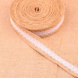 Fita de juta para decoração, fita de serapilheira de juta com renda, 25mm para festa de natal, artesanato vintage, rústico, casamento, presente de decoração - Image 5